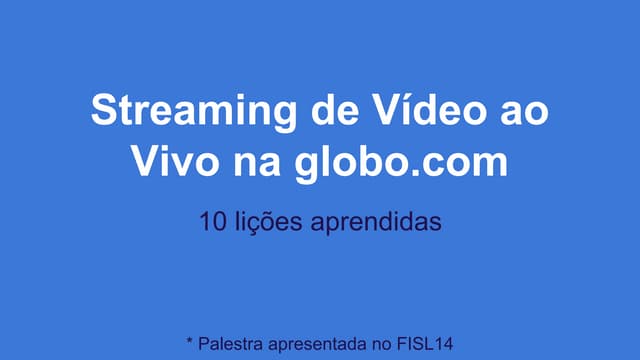 JoinCommunity - Streaming de vídeo ao vivo na globo.com