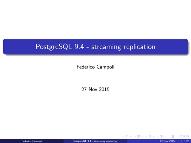 Streaming replication