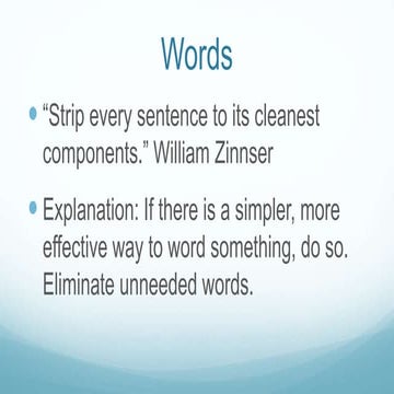 Streamline Your Writing Style