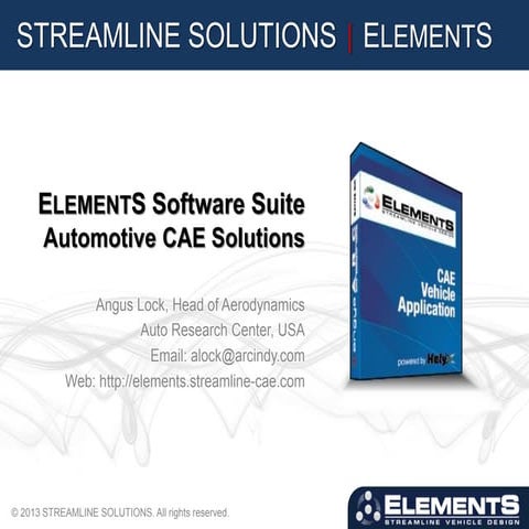 Streamline Solutions - Elements Vehicle CAE Suite