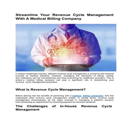 Streamline Your Revenue Cycle Management with a Medical Billing Company.ppt