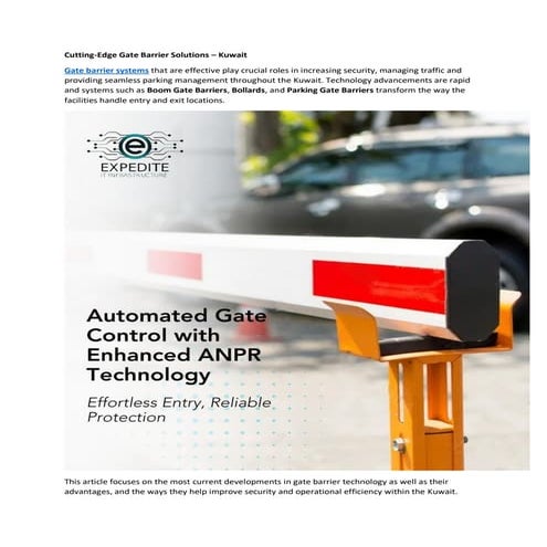 Cutting-Edge Gate Barrier Solutions – Kuwait | PDF