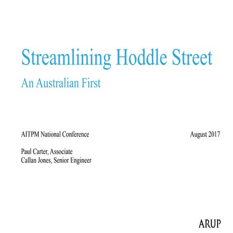 Streamlining Hoddle Street