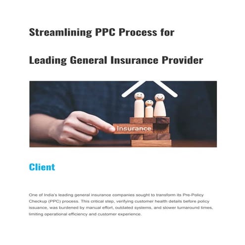 Streamlining PPC Process for Leading General Insurance Provider | PDF