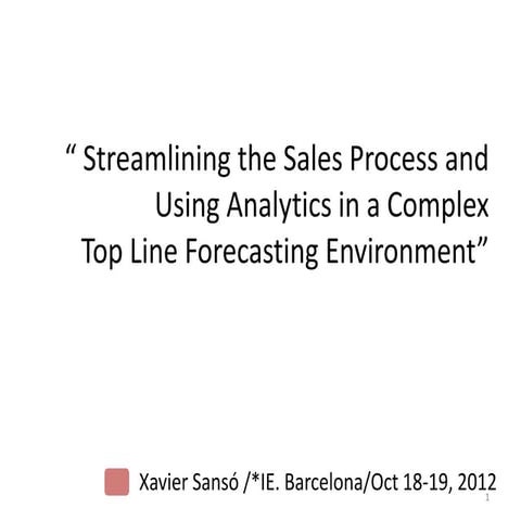 Streamlining the sales process & using analytics