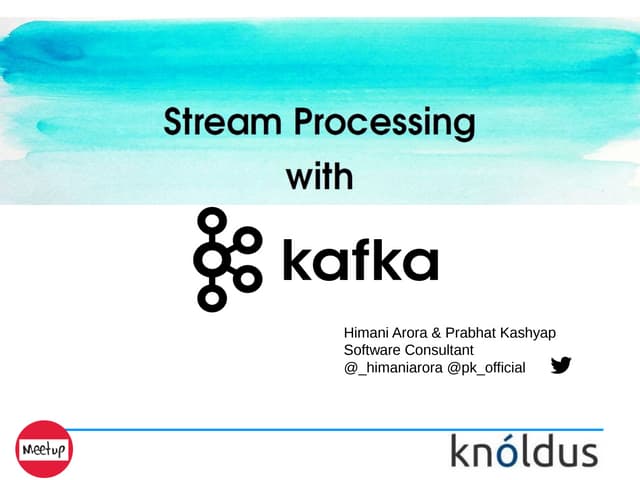 Stream processing using Kafka