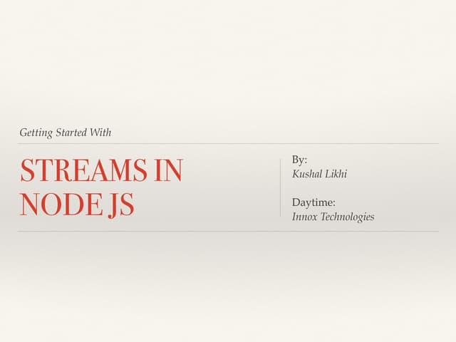 Streams in node js