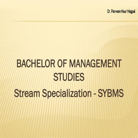 Stream Specialization - Bachelor of Management Studies, University of Mumbai