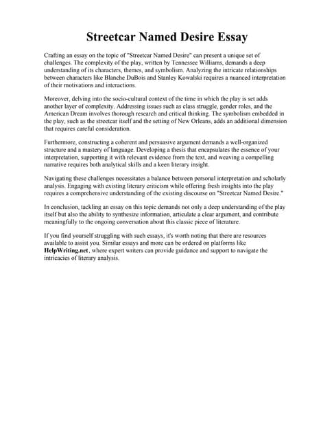 Streetcar Named Desire Essay.pdf