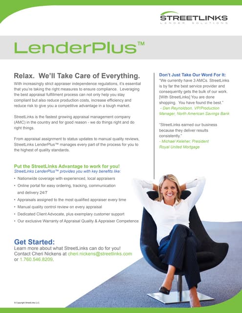streetlinks lenderx brochure lender x