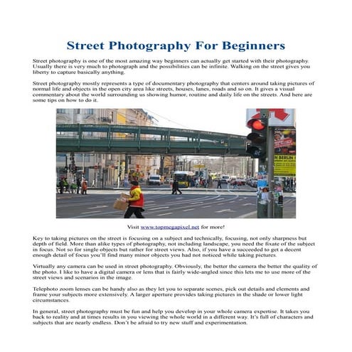 Street photography for beginners