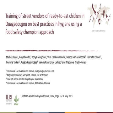 Training of street vendors of ready-to-eat chicken in Ouagadougou on best pra...