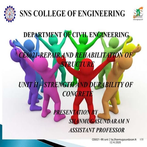 Strength and durability of concrete - Repair and rehabilitation of structures...