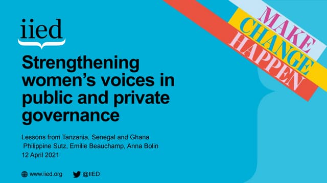 Strengthening women's voices in governance