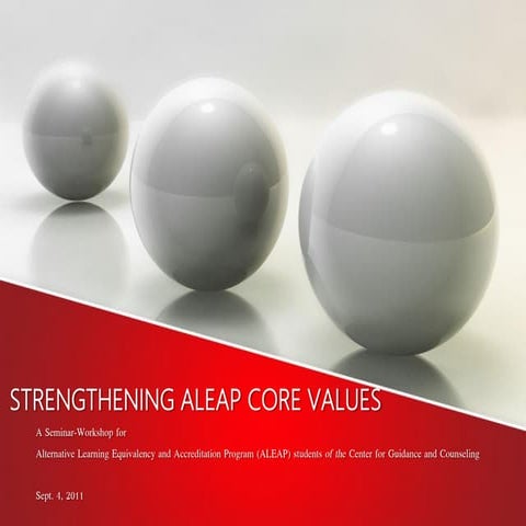STRENGTHENING ALEAP CORE VALUES. 