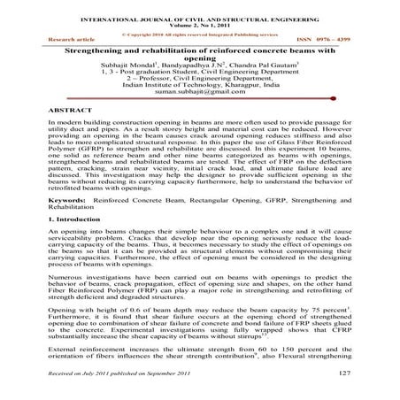 Strengthening and rehabilitation of reinforced concrete beams with | PDF