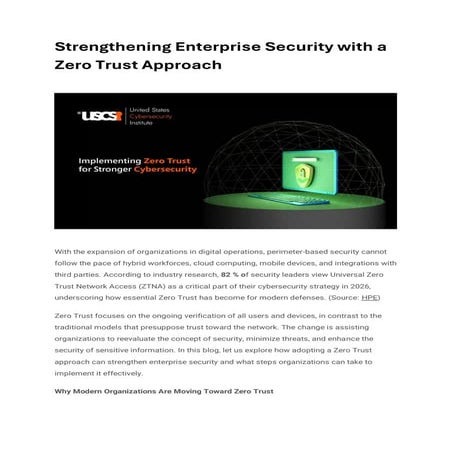 Zero Trust Model Presentation | PDF