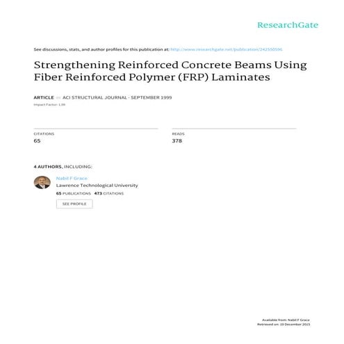 Strengthening reinforced concrete beams using fiber | PDF