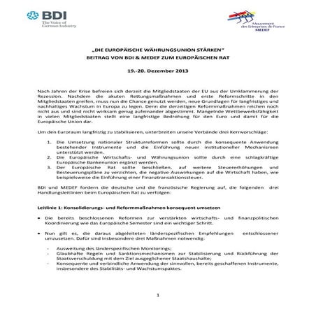 Die Europäische währungsunion stärken