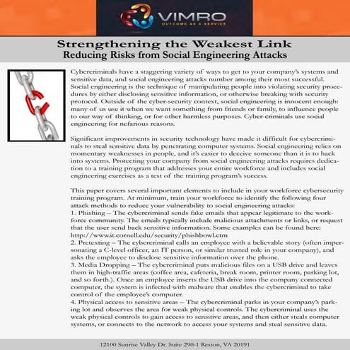 Strengthening the Weakest Link - Reducing Risks from Social Engineering Attacks