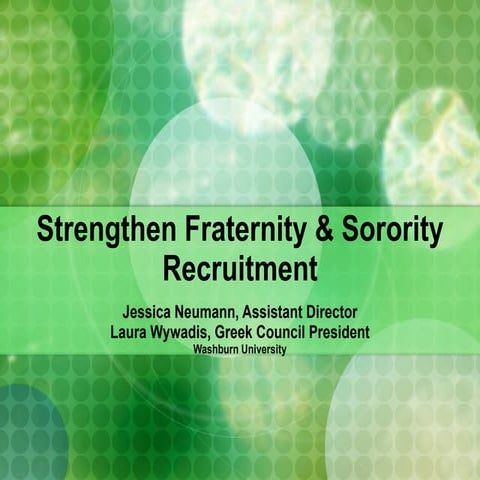 Strengthen Sorority Recruitment