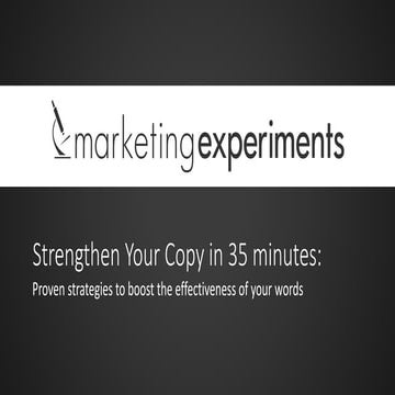 Strengthen your copy in 35 minutes: Proven strategies to boost the effectiven...