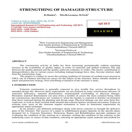 STRENGTHING OF DAMAGED STRUCTURE 