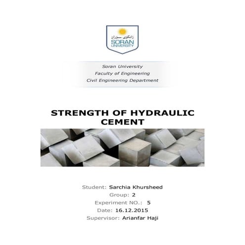 Strength of Hydraulic Cement