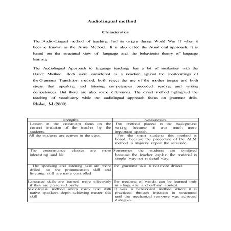 Strengths and weknesses