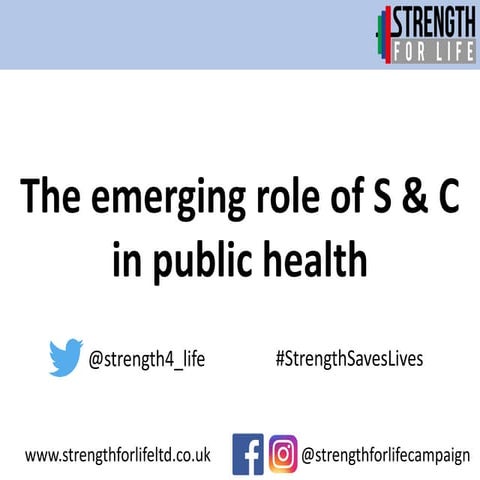 The Emerging Role of S & C in Public Health