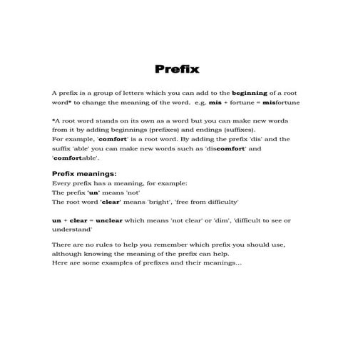 Stress Patterns In Prefixes