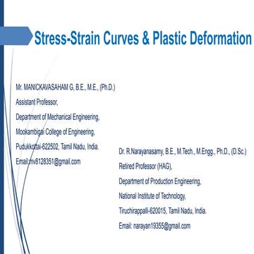 Stress-strain curves-Plastic deformation
