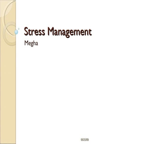 Stress Management In The Workplace | PDF