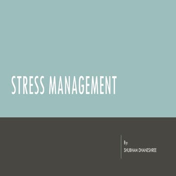 Stress management 