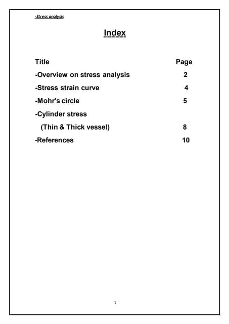 Stress analysis.