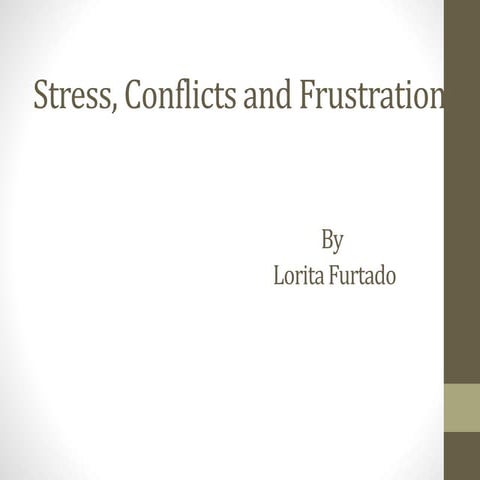 Stress, conflict and frustration in psychology