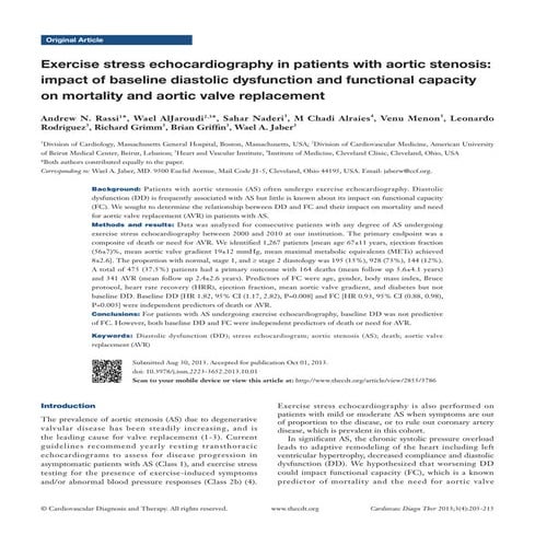 Stress echo and aortic stenosis