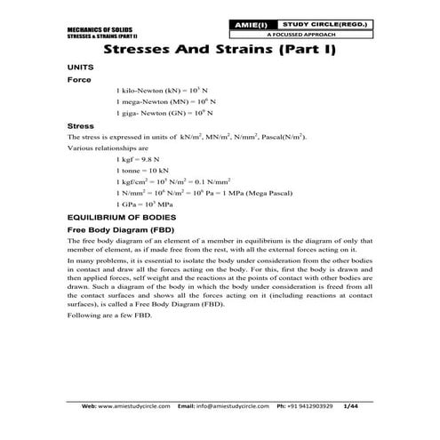 Stresses and strains (Part 1)