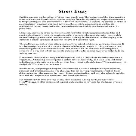 Stress Essay