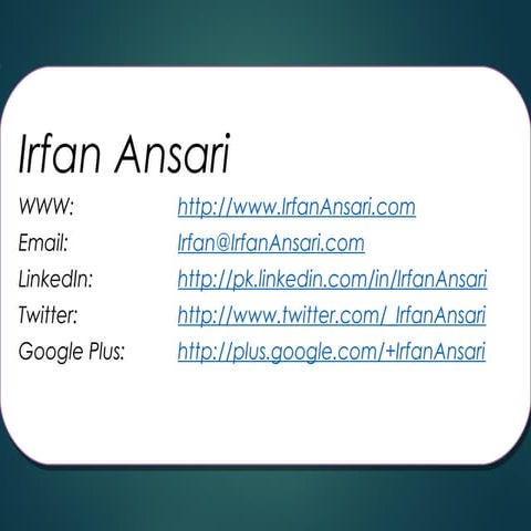 Stress Management - Presentation by IrfanAnsari.com