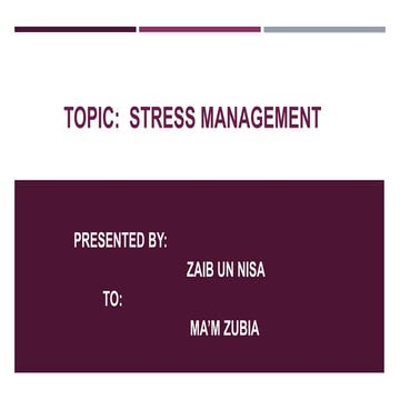 Stress management