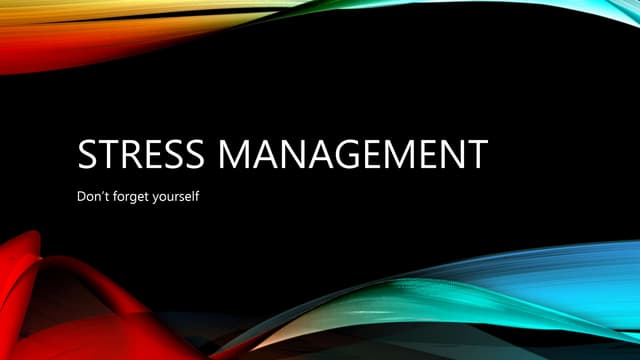 Stress management  ppt