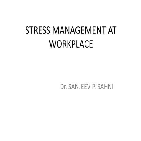 Stress management at workplace | PPTX