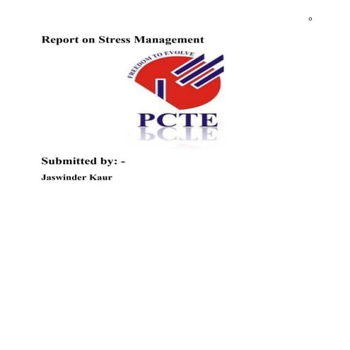 Stress management report