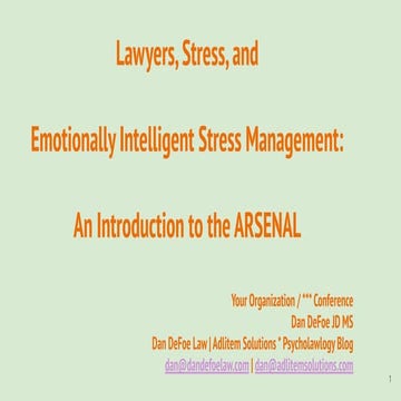 Lawyers, Emotional Intelligence, & Stress Management