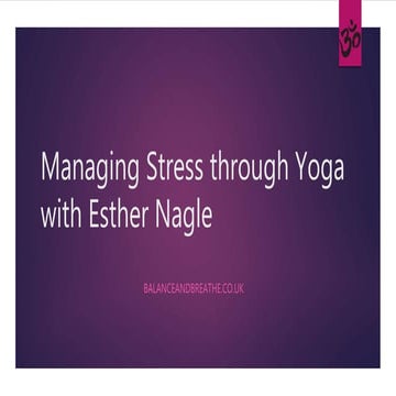 Yoga for Stress relief - talk given to women's entrepreneur hub