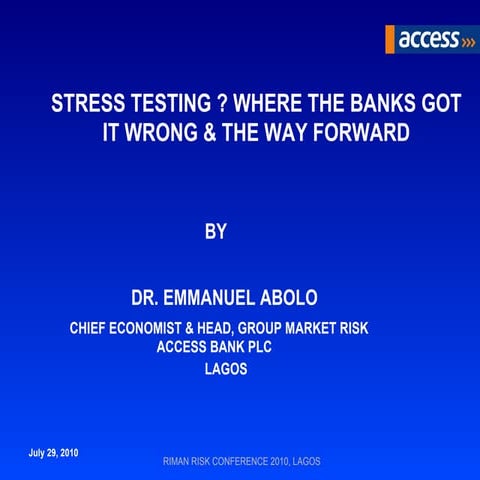 Stress testing banks