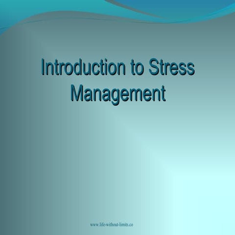 Stress workshop 1 introduction and present