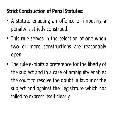 Strict interpretation [penal]