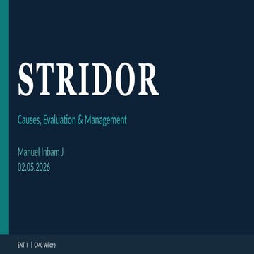 Stridor and management of obstructed airway | PPT